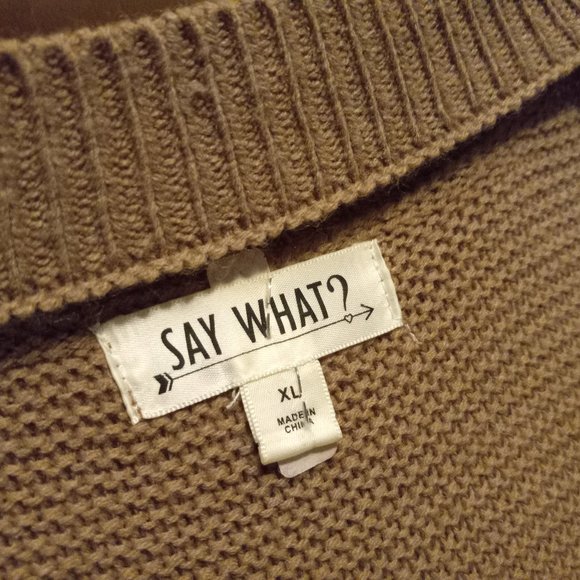 Mocha Brown Knit Extra Long Tunic Length Sweater Size XL (T-328) - Picture 6 of 7